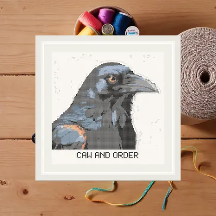Caw And Order cross stitch pattern