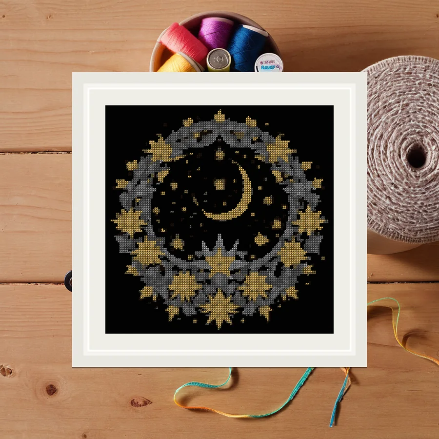 Celestial Wreath cross stitch pattern