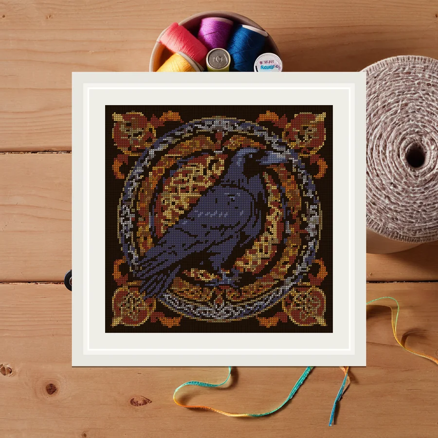 Celtic Raven Knot cross stitch pattern