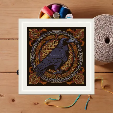 Celtic Raven Knot cross stitch pattern