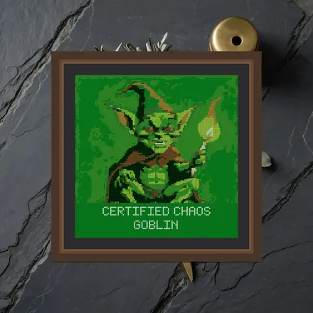 Chaos Goblin cross stitch pattern