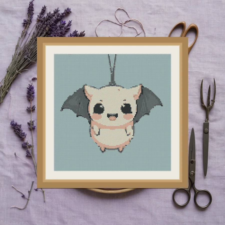 Chubby Bat cross stitch pattern