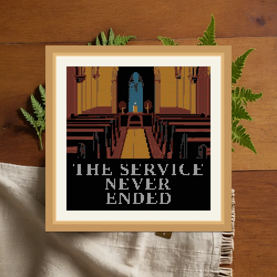 The Service Never Ended cross stitch pattern
