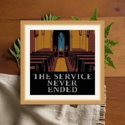 The Service Never Ended cross stitch pattern