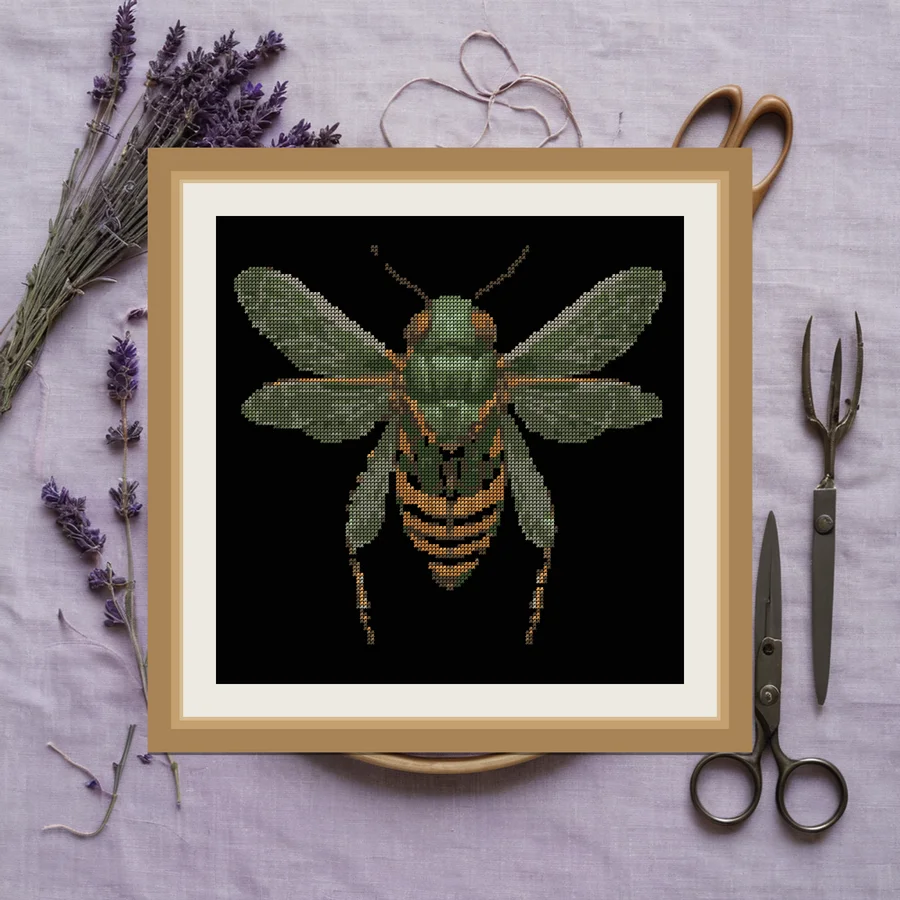 Cicada cross stitch pattern