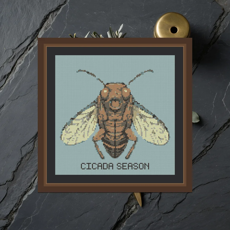 Cicada Season cross stitch pattern