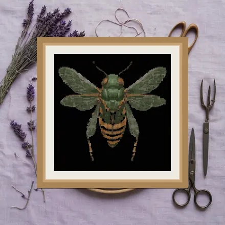 Cicada cross stitch pattern