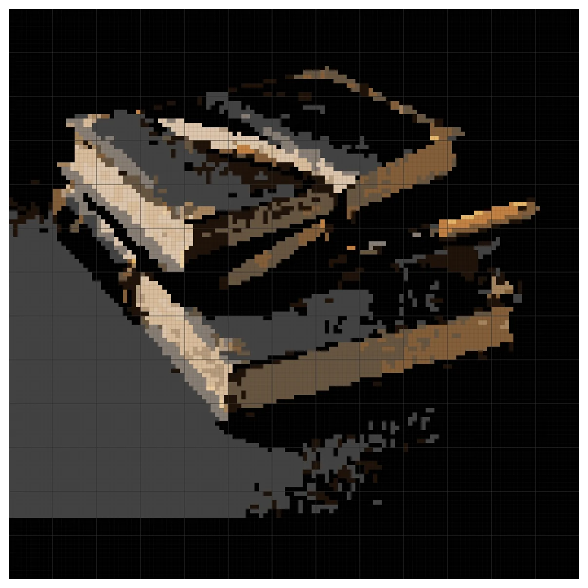 The full Classic Tome cross stitch chart, 130 by 130 stitches