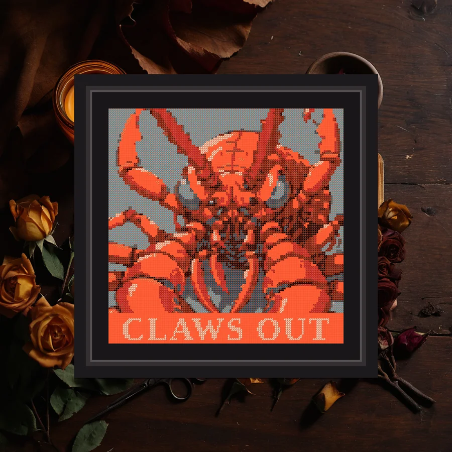 Claws Out cross stitch pattern