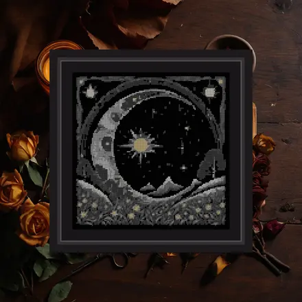 Comet And Stars cross stitch pattern