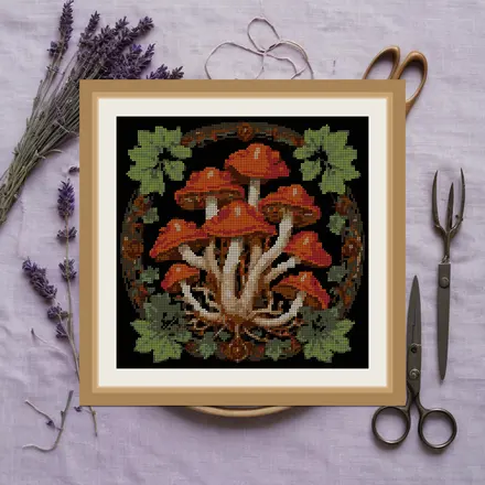 Coral Fungus cross stitch pattern