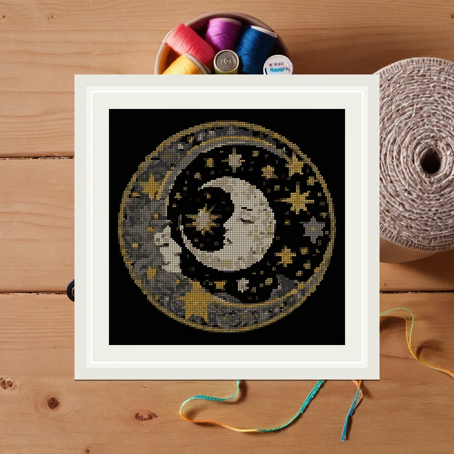Crescent And Stars cross stitch pattern