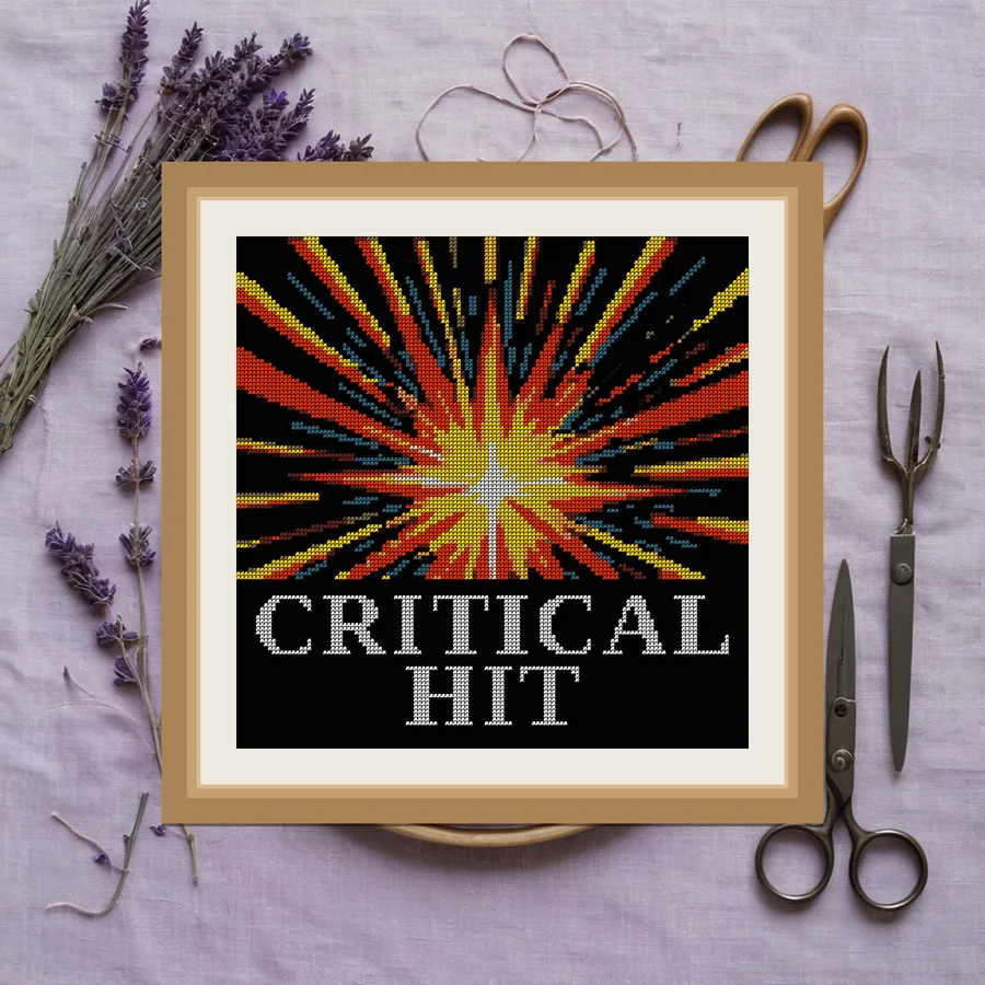 Critical Hit cross stitch pattern