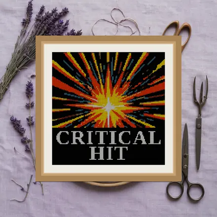 Critical Hit cross stitch pattern