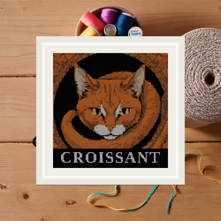 Croissant cross stitch pattern