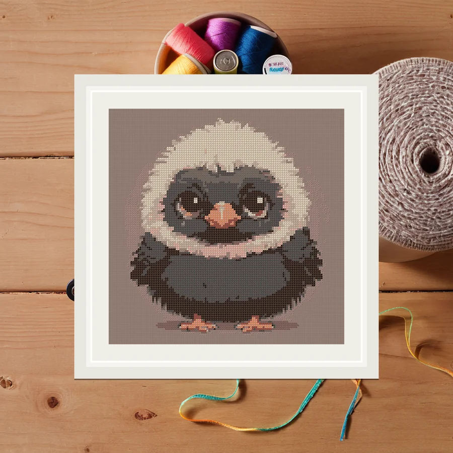 Crow Chick cross stitch pattern