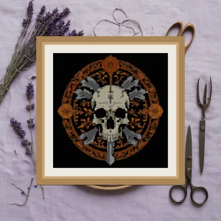 Skull Medallion cross stitch pattern