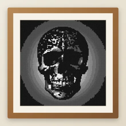 Crystal Cavern Skull cross stitch pattern