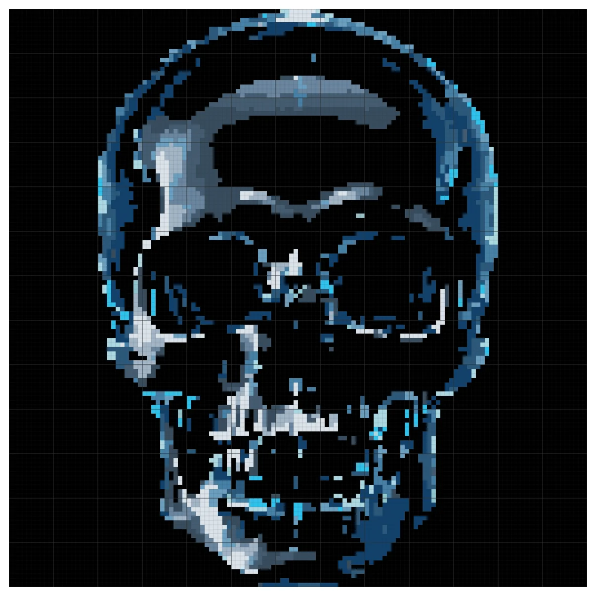 The full Crystal Clarity cross stitch chart, 130 by 130 stitches