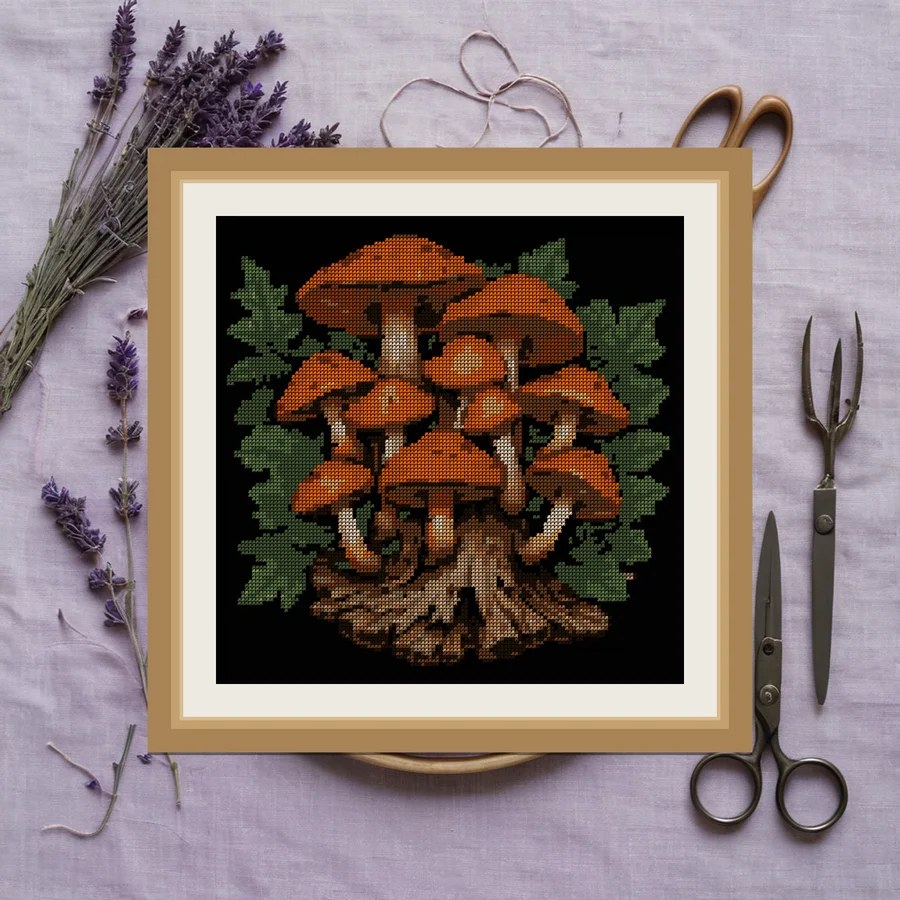 Cup Fungus cross stitch pattern
