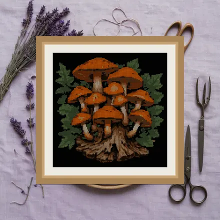 Cup Fungus cross stitch pattern