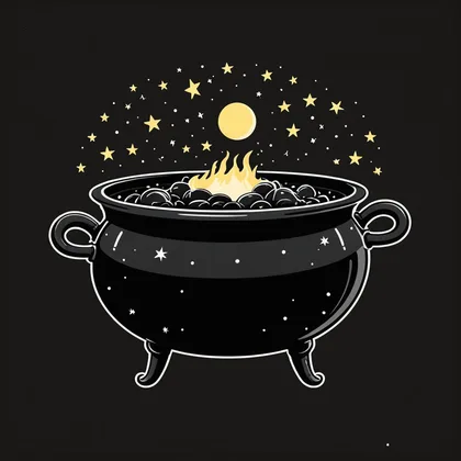 Cute Cauldron cross stitch pattern
