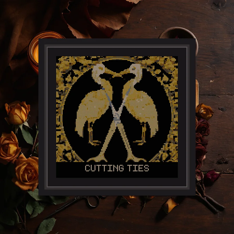 Cutting Ties cross stitch pattern