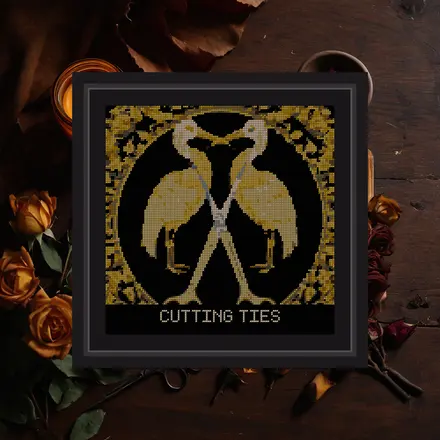 Cutting Ties cross stitch pattern