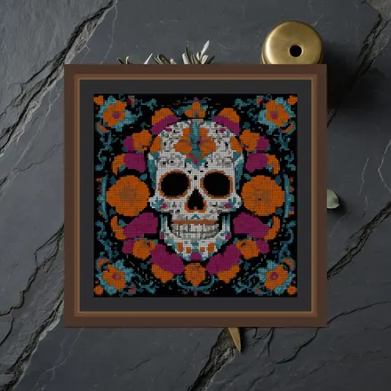 Dancing Calavera cross stitch pattern