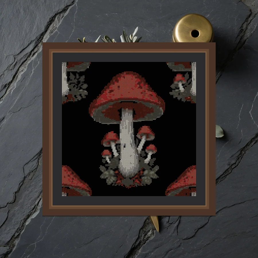 Deathcap cross stitch pattern