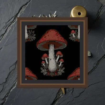 Deathcap cross stitch pattern
