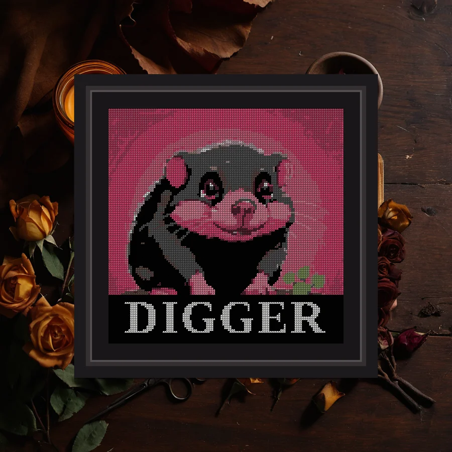 Digger cross stitch pattern