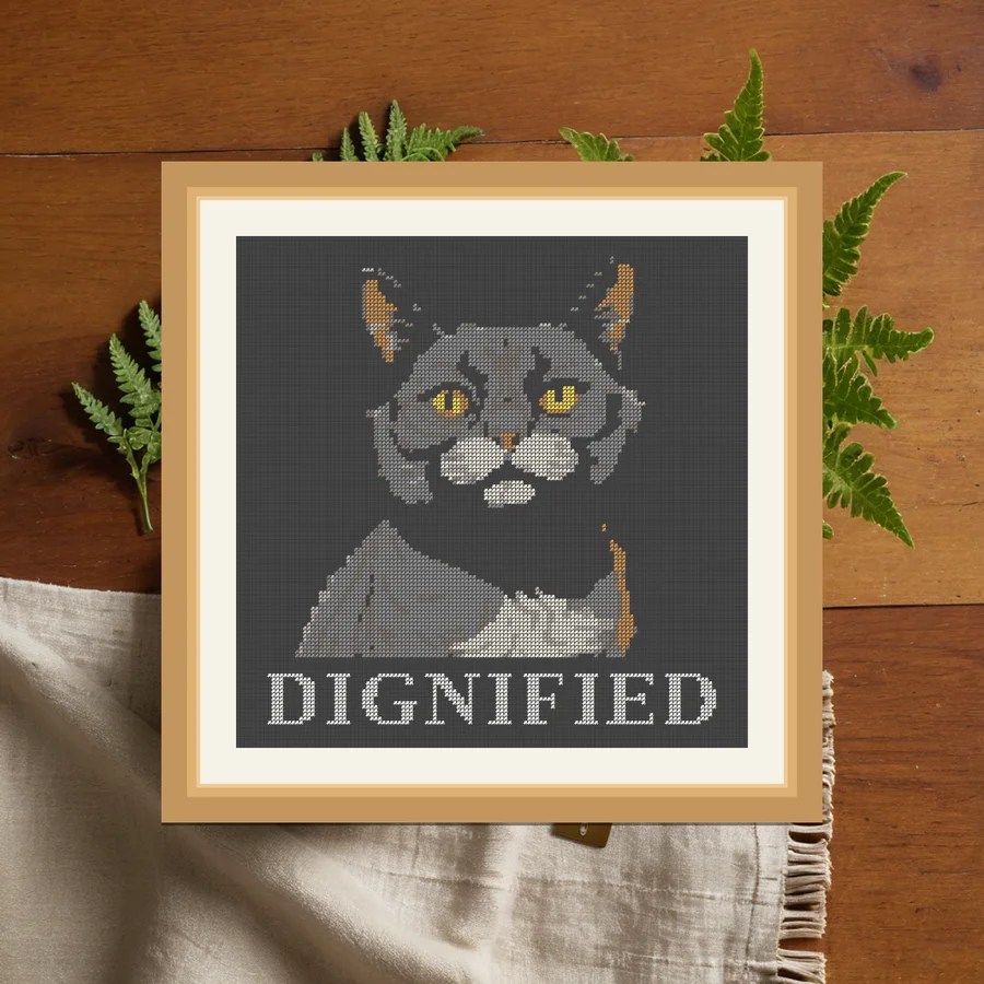 Dignified cross stitch pattern