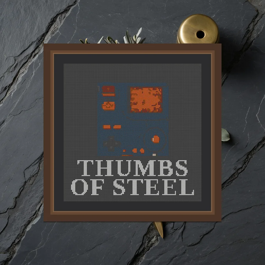 Thumbs Of Steel cross stitch pattern