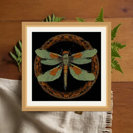 Dragonfly Plate cross stitch pattern