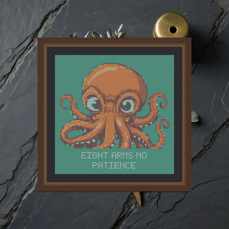 Eight Arms No Patience cross stitch pattern