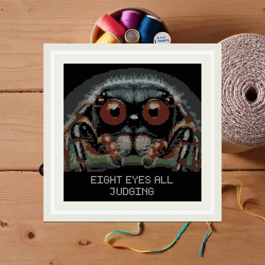 Eight Eyes All Judging cross stitch pattern