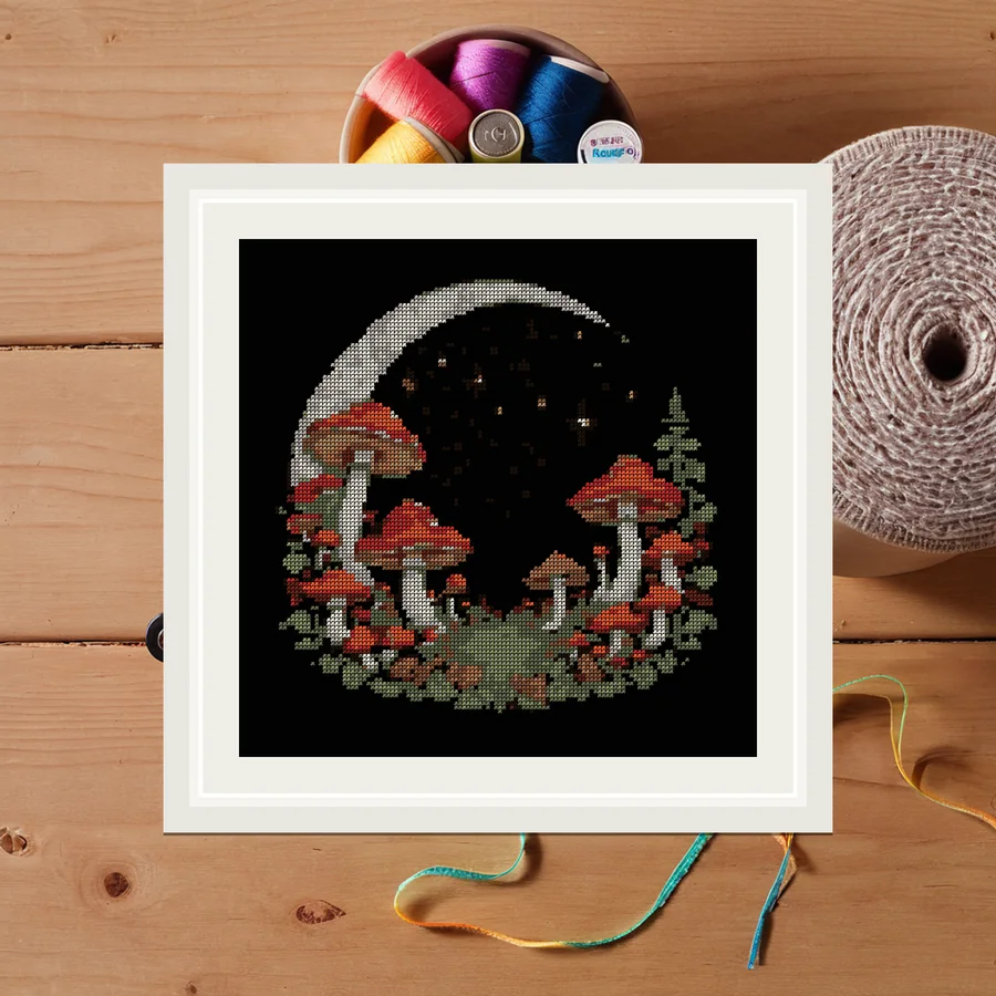 Fairy Ring Moon cross stitch pattern