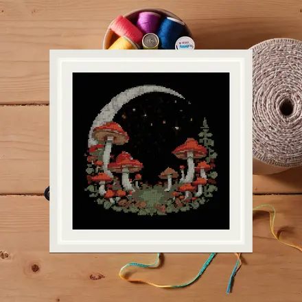 Fairy Ring Moon cross stitch pattern