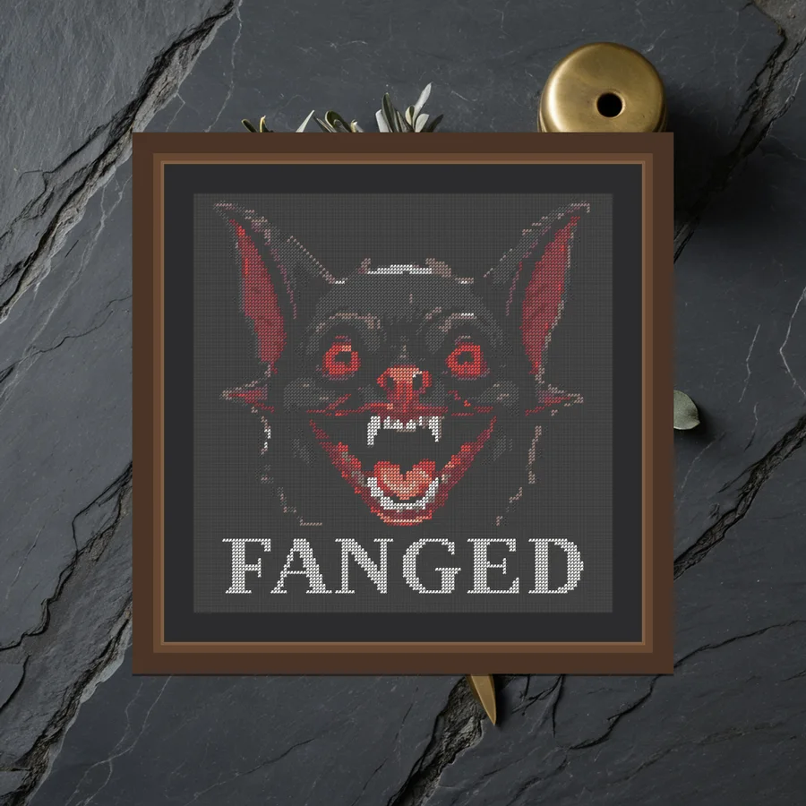 Fanged cross stitch pattern