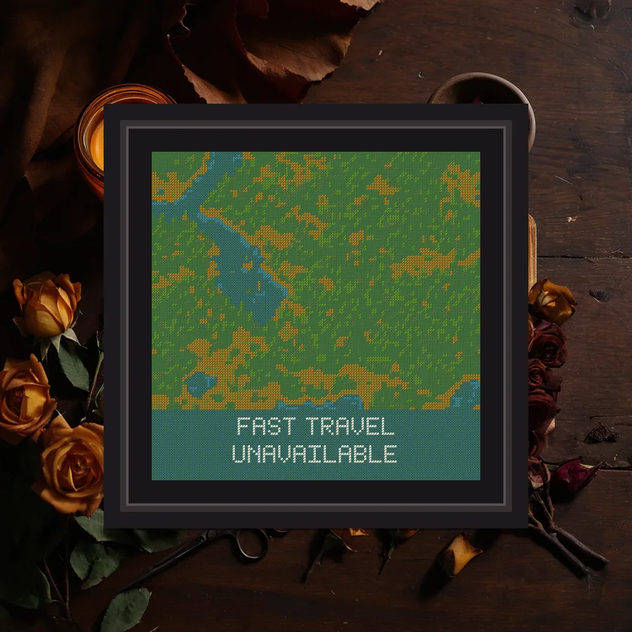 Fast Travel Unavailable cross stitch pattern