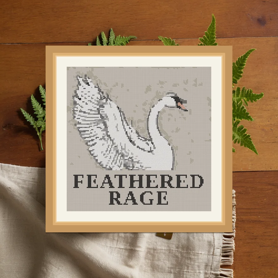 Feathered Rage cross stitch pattern