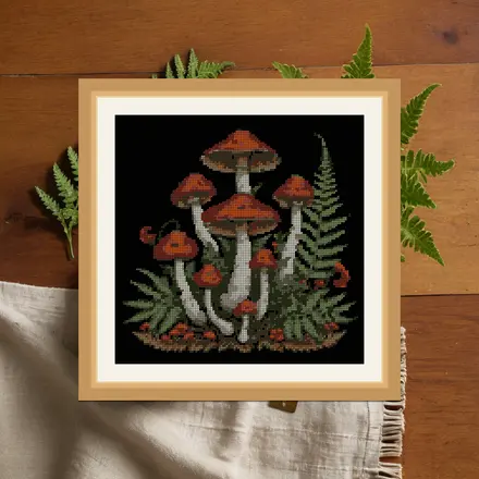 Fern And Fungi cross stitch pattern