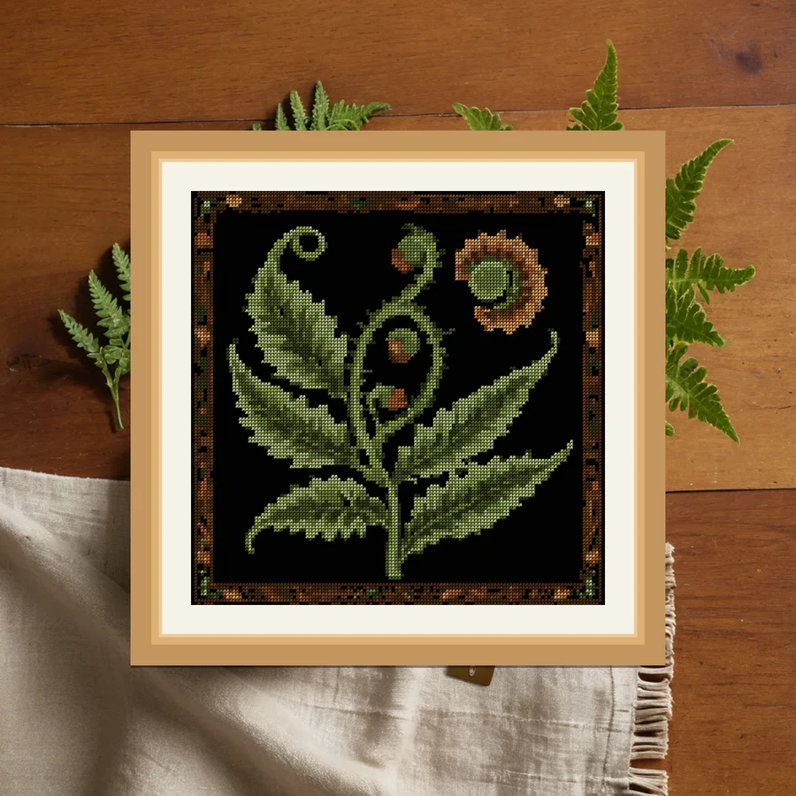 Fern Unfurling cross stitch pattern