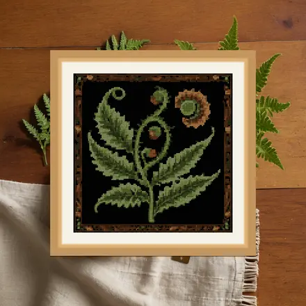 Fern Unfurling cross stitch pattern