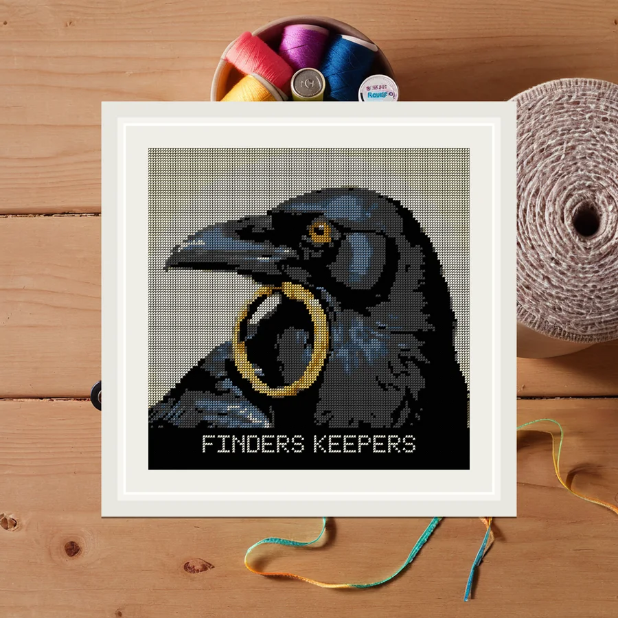Finders Keepers cross stitch pattern