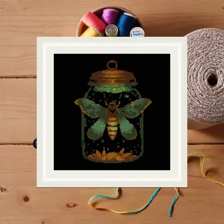 Firefly Jar cross stitch pattern