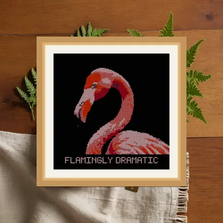 Flamingly Dramatic cross stitch pattern