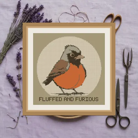 Fluffed And Furious cross stitch pattern
