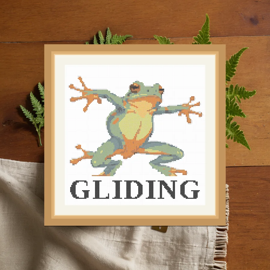 Gliding cross stitch pattern